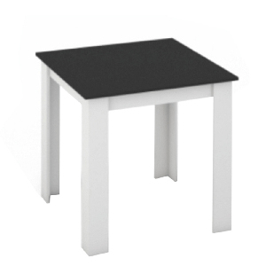 Masă de sufragerie Plat (pătrat) (pentru 4 persoane) (alb + negru)