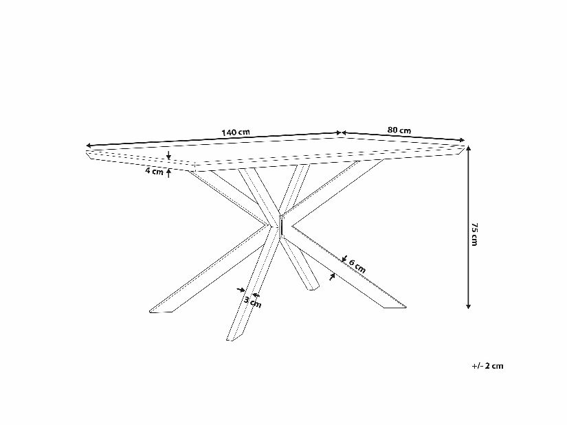Masă de sufragerie Spector (pentru 6 persoane) (lemne deschis)