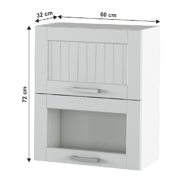 Dulap superior de bucătărie Janne Typ 8 (gri deschis + alb)