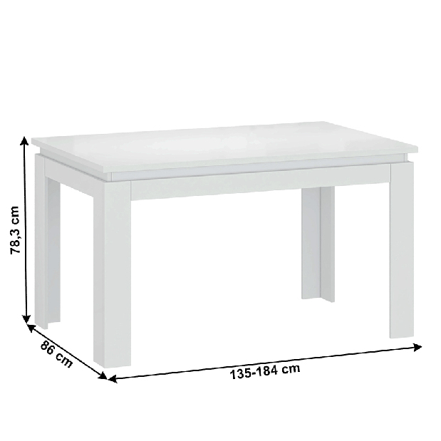 Masă de sufragerie Lafer (alb) (pentru 4 până la 6 persoane)