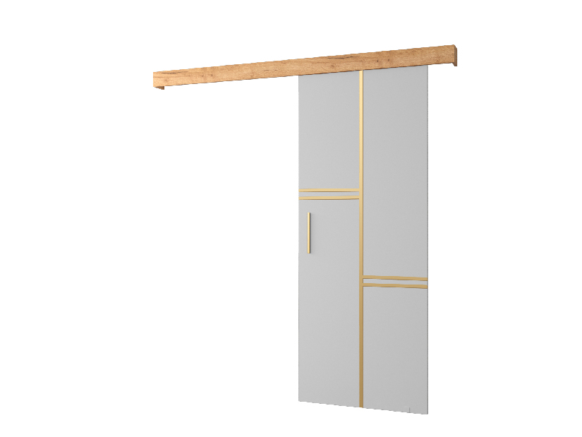 Uși culisante 90 cm Sharlene VIII (alb mat + craft auriu + auriu)