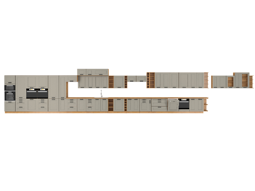 Dulap superior de bucătărie de colț Lucid 58 x 58 GN 72 1F (Stejar artisan + claygrey)