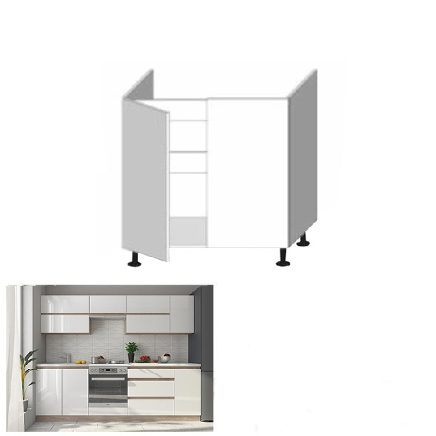 Dulap inferior de bucătărie D80 ZL Lilouse (alb + stejar sonoma) *vânzare stoc