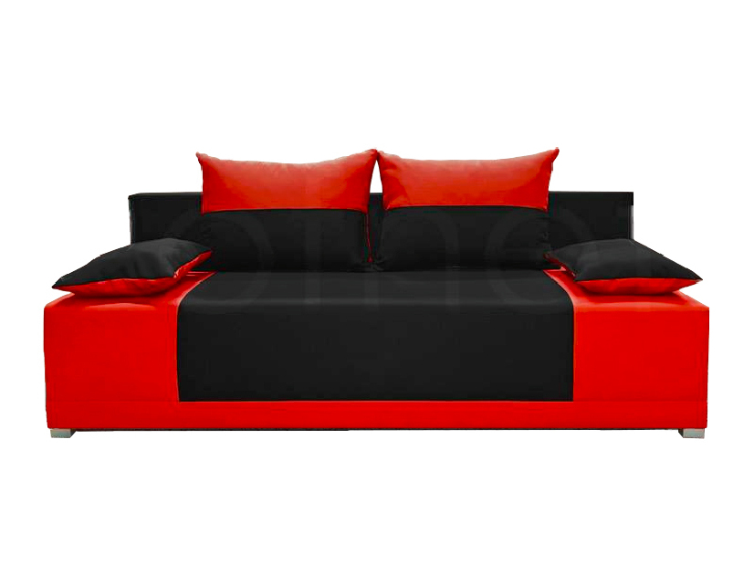 Canapea trei locuri Ibriso (negru + roșu)