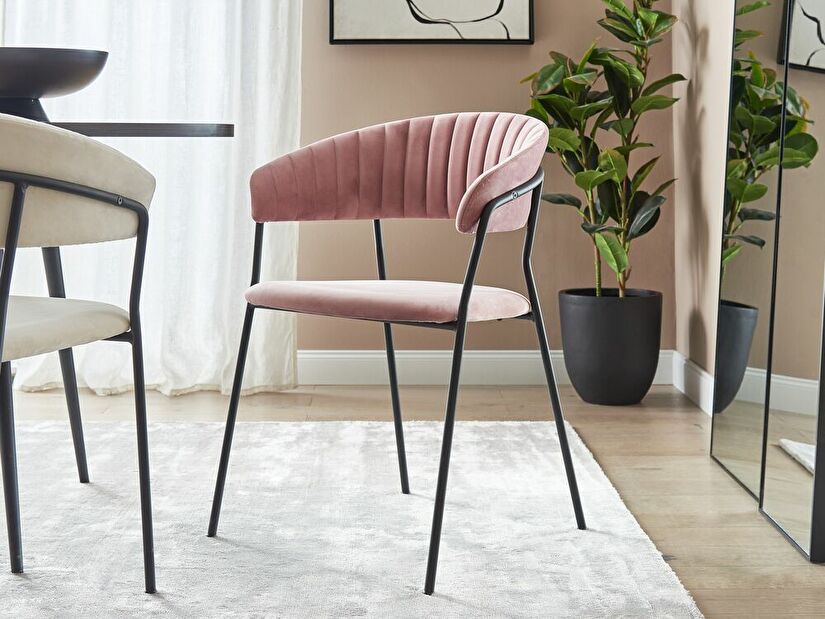 Set 2 buc scaune de sufragerie Marza (roz)