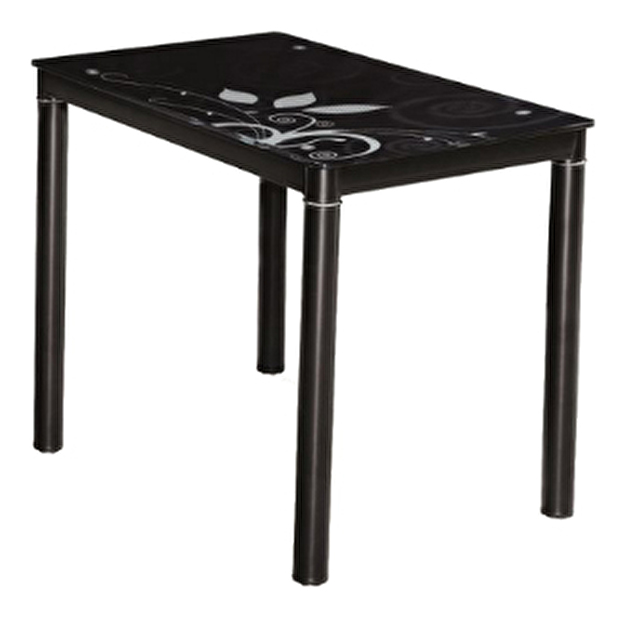 Masă de sufragerie 80 cm Damion (negru + negru) (pentru 4 persoane)