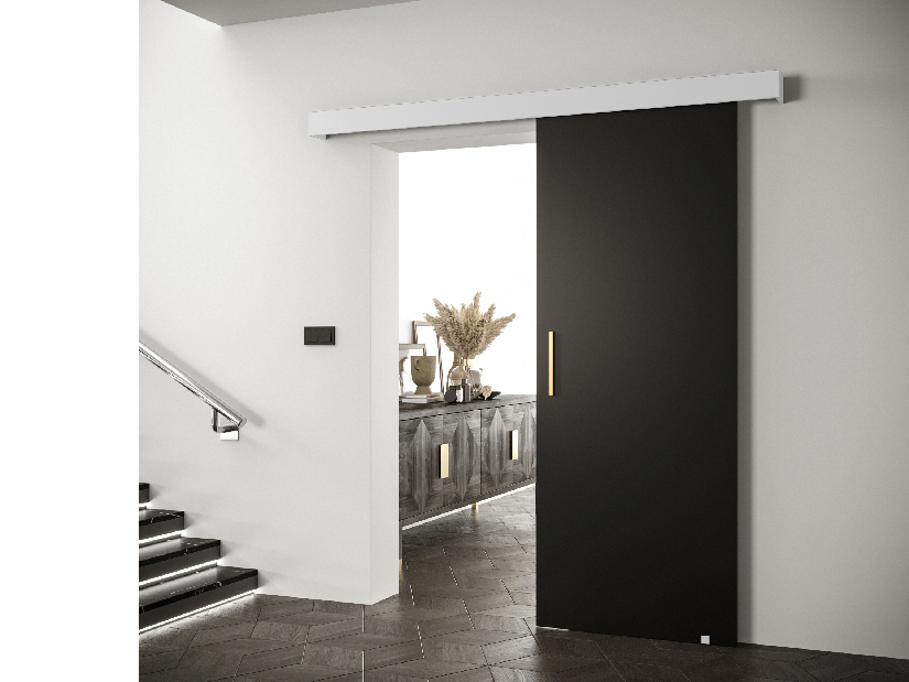 Uși culisante 90 cm Sharlene I (negru mat + alb mat + auriu)