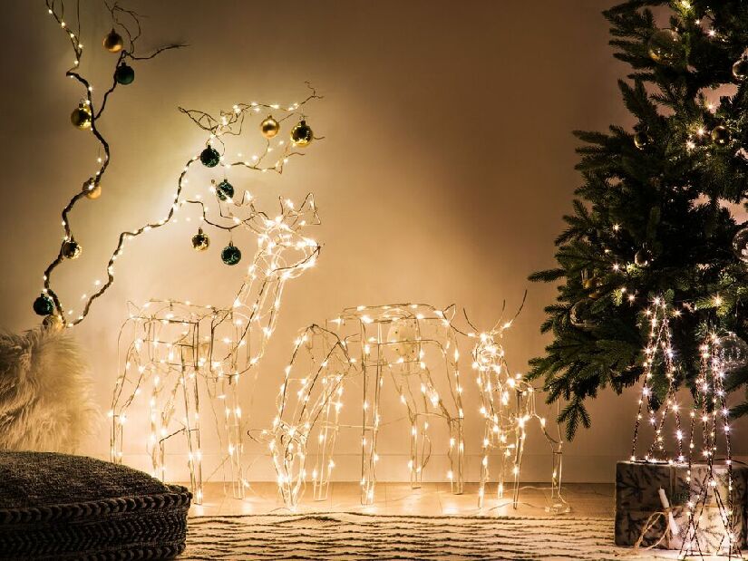 Set de 2 buc. decorațiuni LED pentru bradul de Crăciun Neiza (negru)