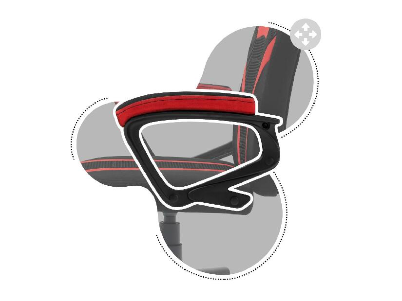 Scaun gaming pentru copii Rover 1 (negru + roșu)