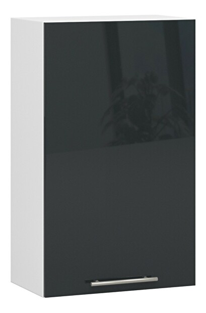 Dulap superior de bucătărie Ozara W50 H720 (alb + grafit lucios)