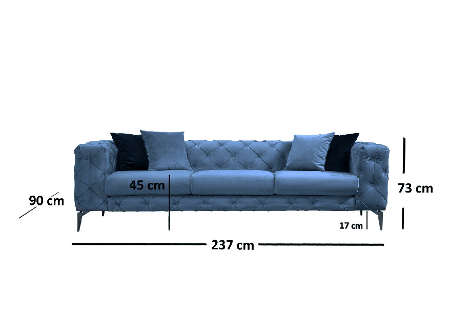 Canapea trei locuri- Asir Collo (albastru)