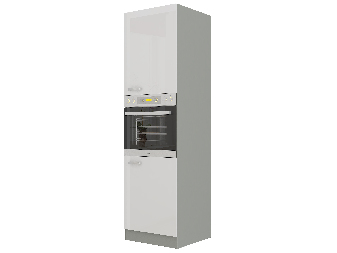 Dulap de bucătărie pentru alimente pentru cuptor Brunea 60 DP-210 2F (gri + alb lucios)