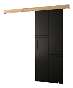 Uși culisante 90 cm Sharlene VIII (negru mat + stejar artisan + negru)