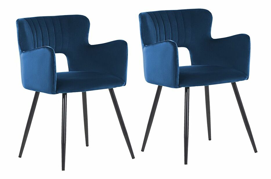 Set 2 buc scaune sufragerie Shelba (albastru închis) 