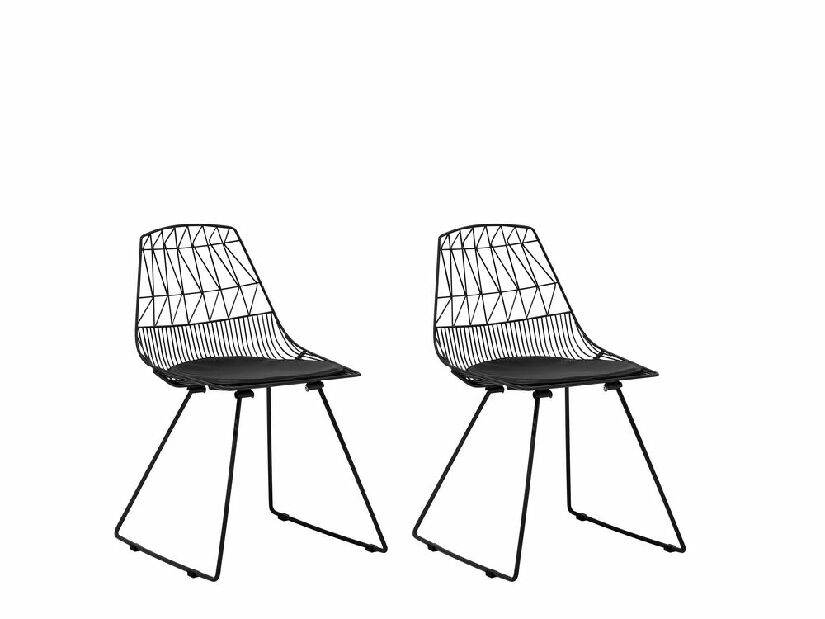 Set 2 buc. scaune pentru sufragerie Harlem (negru)