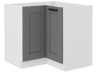 Dulap inferior de bucătărie de colț Lucid 89 x 89 DN 1F BB (dustgrey + alb)