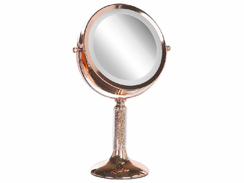 Oglindă cosmetică Beryl (rozauriu) (cu iluminat LED)
