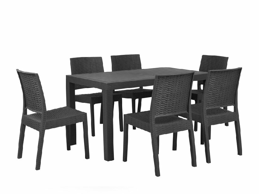 Set de masă pentru grădină Fossil (grafit) (pentru 6 persoane)