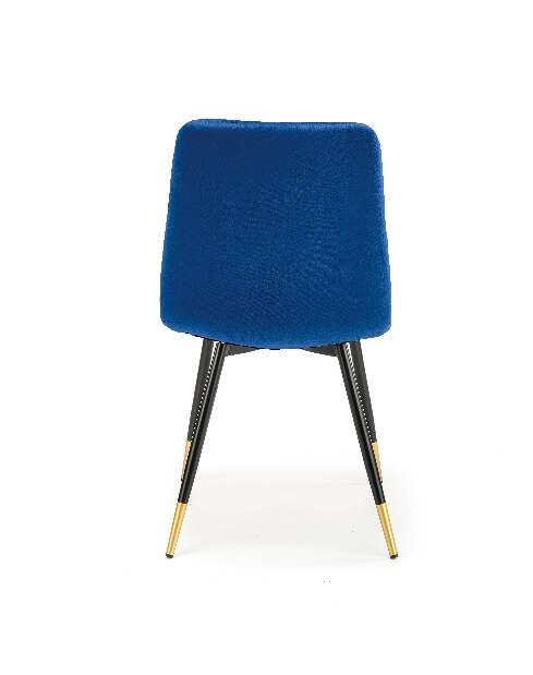 Scaun de sufragerie Kallan (albastru închis + negru + auriu) *vânzare