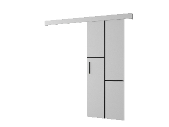 Uși culisante 90 cm Sharlene VII (alb mat + alb mat + negru)