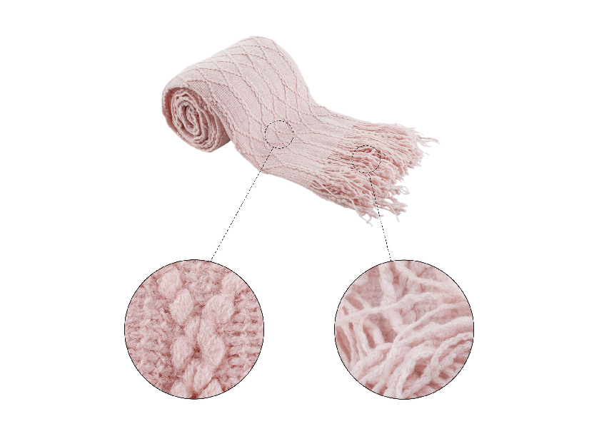 Pătură tricotată cu franjuri 120x150 cm Solia Typ 2(svetloroz)