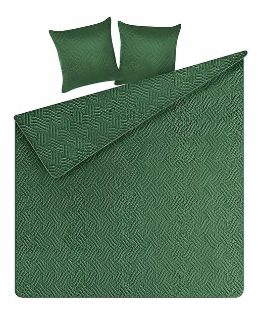 Set cuvertură pat și 2 perne 160 x 220 cm Bent (verde)