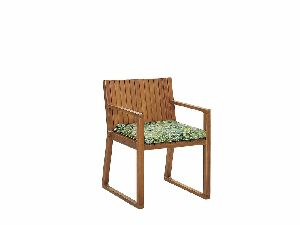 Scaun de grădină SASAN (maro deschis) (Pernă verde)
