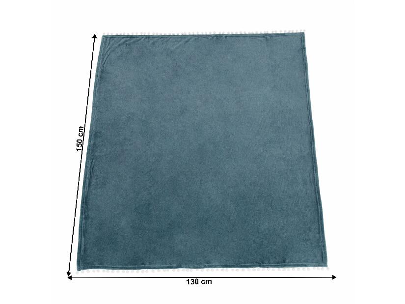 Pătură de pluș 130x150 cm Akro (albastru oțel)