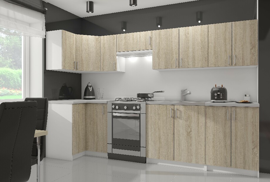 Dulap superior de bucătărie Lula W40 H720 (alb + stejar sonoma)