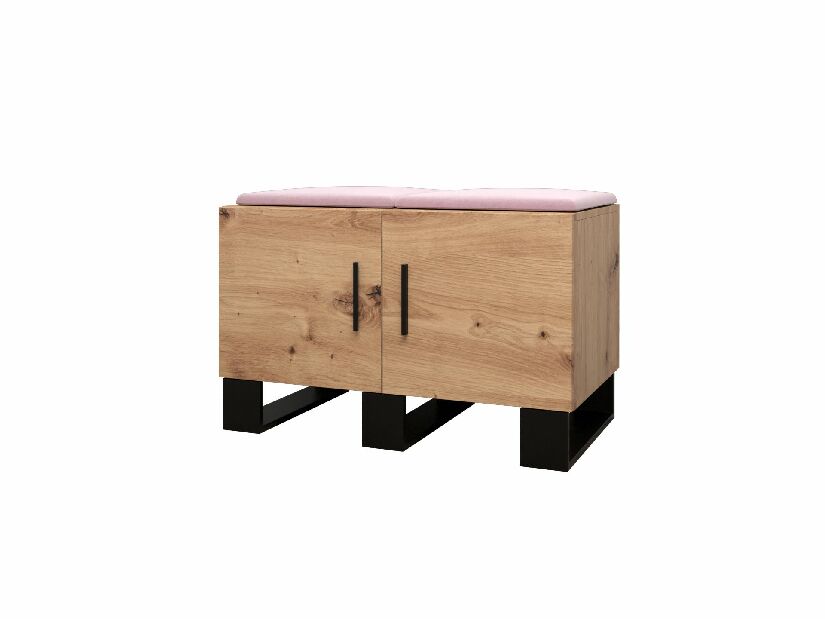 Set mobilier pentru hol Amanda 5 (Stejar artisan + roz)