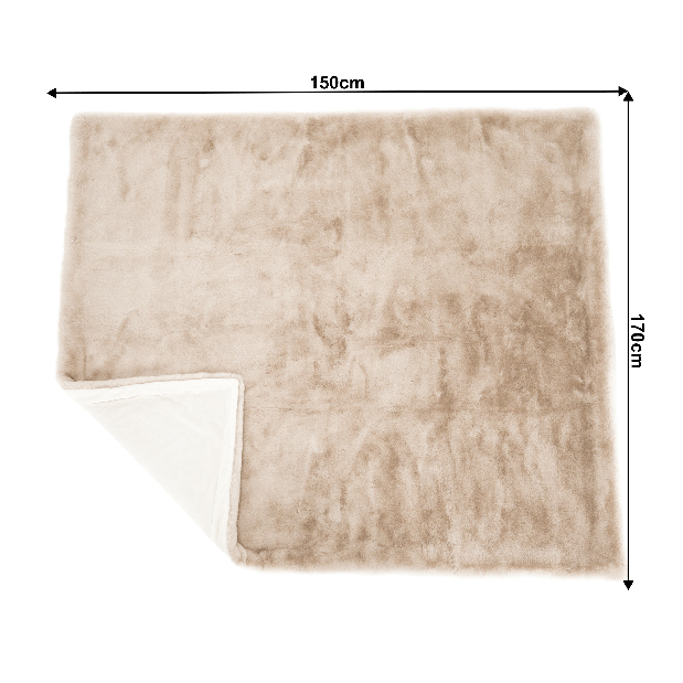 Pătură din blană artificială 150x180 cm Rarea New (bej)