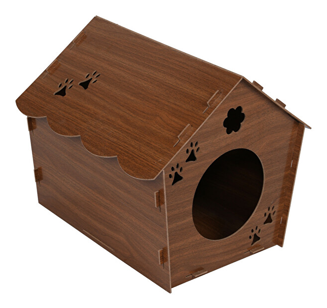 Căsuță din lemn pentru pisici Habiba (nuc)