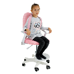 Scaun pentru copii în creștere cu suport și tracturi Aureola (roz + alb)