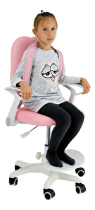 Scaun pentru copii în creștere cu suport și tracturi Aureola (roz + alb)