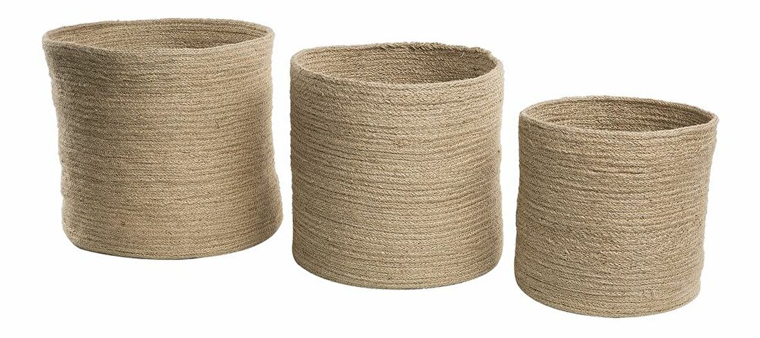Set 3 buc coșuri textile ATIRAGA (textil) (bej)