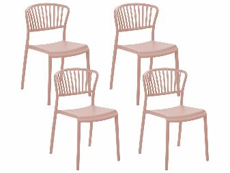 Set 4 buc scaun tip bar Geronimo (roz)