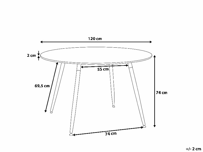 Masă de sufragerie Bono 120 (pentru 4 persoane) (alb)