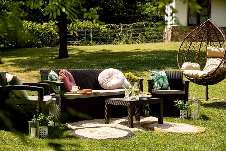 Set canapea fotoliu de grădină Minium 3 (maro)