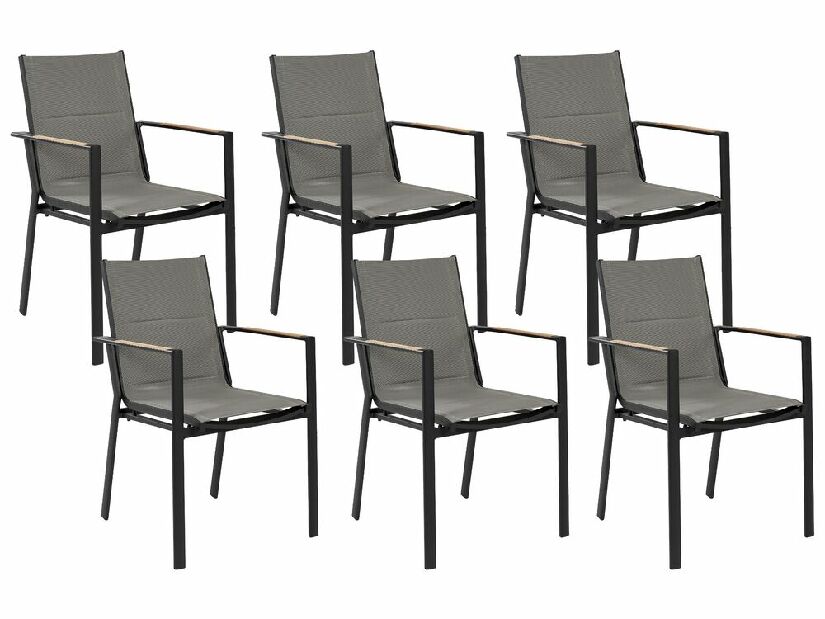Set 6 buc scaune de grădină Bunny (negru)