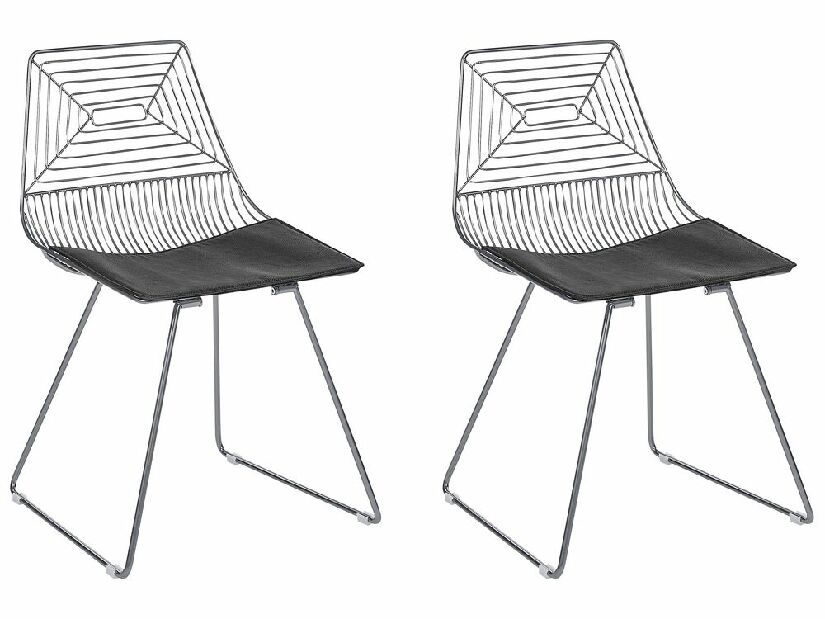Set 2 buc scaun tip bar Bricio (argintiu)