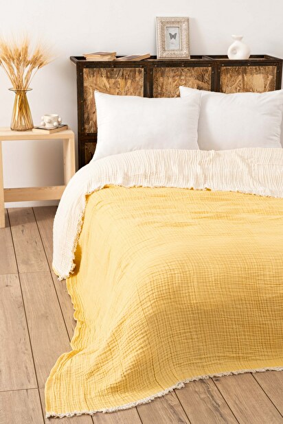 Cuvertură pentru pat 230 x 250 cm Musli Yd (galben)