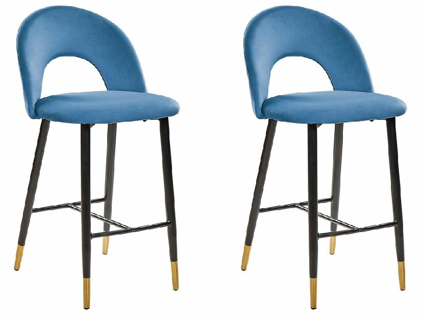 Set 2 buc scaun tip bar Fabian (albastru)