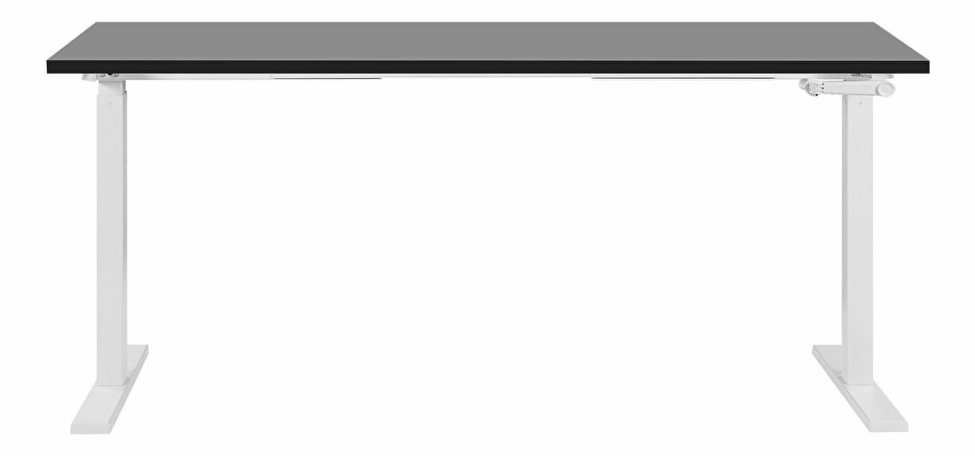 Masă de scris DESIRA II (180x80 cm) (negru + alb) (reglabil manual)