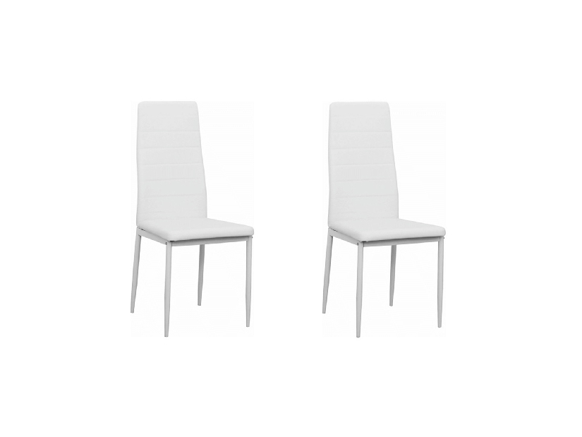 Set 2 buc. scaune sufragerie Collort nova (Piele ecologică alb) *vânzare