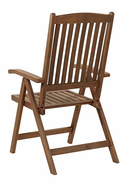 Set 2 buc scaune de grădină Amati (lemn închis + gri bej)