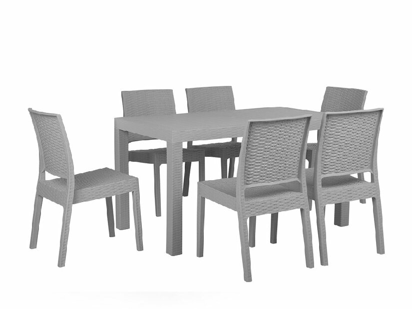 Set de masă pentru grădină Fossil (gri deschis) (pentru 6 persoane)