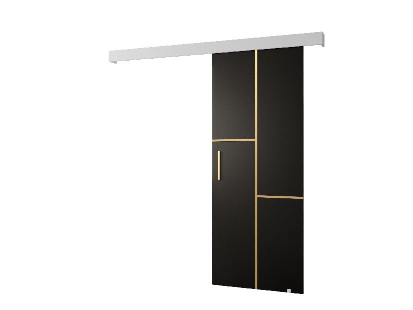 Uși culisante 90 cm Sharlene VII (negru mat + alb mat + auriu)