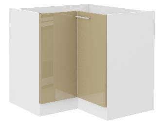 Dulap inferior de bucătărie, de colț Lavera 89 x 89 DN 1F BB (alb + capuccino lucios)