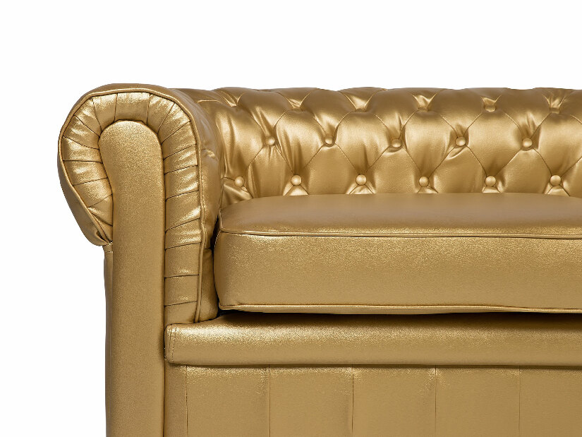 Canapea 3 locuri Chichester (piele sintetică) (auriu) 