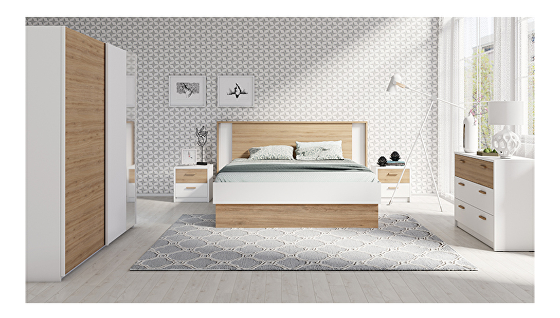 Dormitor Siris (alb + stejar sălbatic)
